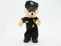 Musical Stuffed Policeman Bear