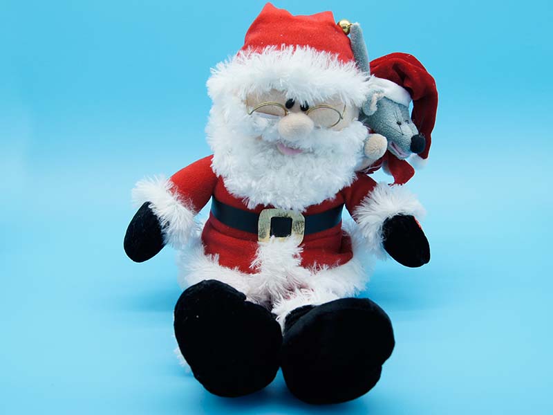Stuffed Santa Claus and Mouse Duet